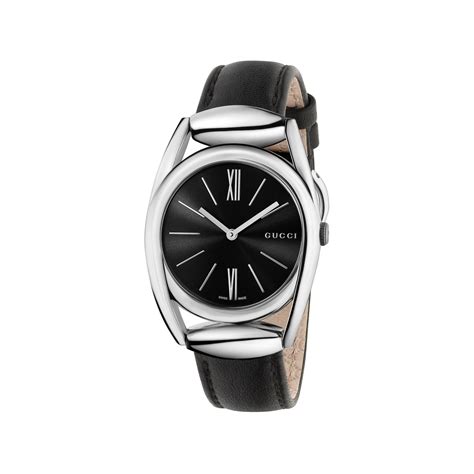 montre gucci cuir noir|montre gucci louis pion.